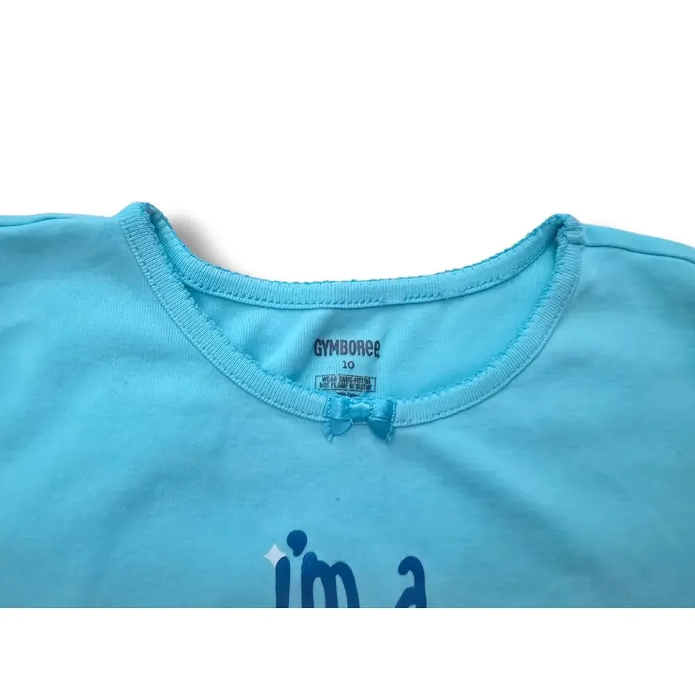 Gymboree Girls Size 10 I'm A Gem Shortie Pajama Set Gymmies Blue Pink 2pc